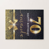 Eleganter Gold Glitzer 70. Geburtstag Puzzle (Horizontal)