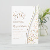 Eleganter Gold Glitzer 80. Geburtstag Einladung (Stehend Vorderseite)