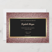 Eleganter Gold Glitzer Abschluss Brown Save The Date (Rückseite)