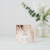 Eleganter Gold Glitzer Agate Marble QR Code Logo Quadratische Visitenkarte (Stehend Vorderseite)