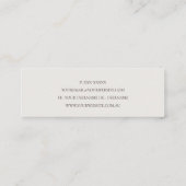 Eleganter Gold Glitzer Agate Marmor Textur Beige Mini Visitenkarte (Rückseite)