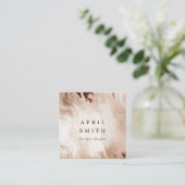 Eleganter Gold Glitzer Agate Marmor Textur Beige Quadratische Visitenkarte (Stehend Vorderseite)