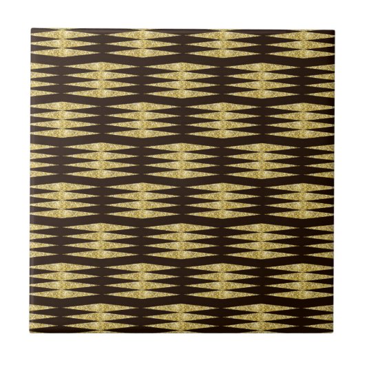 Eleganter Gold Glitzer Art Deco Fliese (Vorderseite)