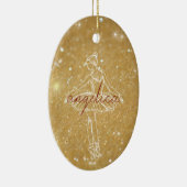 Eleganter Gold Glitzer Ballerina Dancer Keramik Ornament (Rechts)