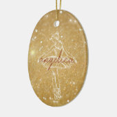 Eleganter Gold Glitzer Ballerina Dancer Keramik Ornament (Links)