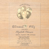 Eleganter Gold Glitzer Balloons Einfache Bezahlung Acryleinladungen (Vorderseite)