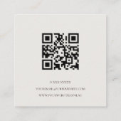 Eleganter Gold Glitzer Beige Marble Agate QR Code Quadratische Visitenkarte (Rückseite)
