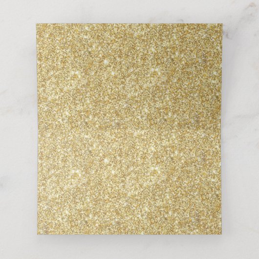 Eleganter Gold-Glitzer-Bestätigung oder Taufen Platzkarte (Innenseite Aufgefaltet)