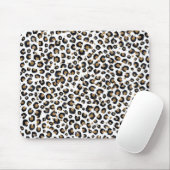 Eleganter Gold Glitzer Black Leopard Animal Print Mousepad (Mit Mouse)