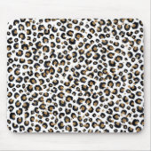 Eleganter Gold Glitzer Black Leopard Animal Print Mousepad (Vorne)