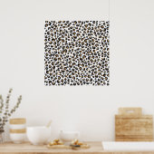 Eleganter Gold Glitzer Black Leopard Animal Print Poster (Küche)
