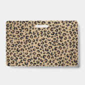 Eleganter Gold Glitzer Black Leopard Print Ausweis (Rückseite)