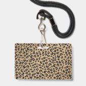 Eleganter Gold Glitzer Black Leopard Print Ausweis (Rückseite mit Lanyard)