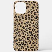 Eleganter Gold Glitzer Black Leopard Print Case-Mate iPhone Hülle (Rückseite)