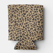 Eleganter Gold Glitzer Black Leopard Print Dosenkühler (Rückseite)