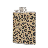 Eleganter Gold Glitzer Black Leopard Print Flachmann (Links)