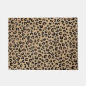 Eleganter Gold Glitzer Black Leopard Print Fußmatte (Vorderseite)
