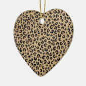 Eleganter Gold Glitzer Black Leopard Print Keramik Ornament (Links)