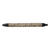 Eleganter Gold Glitzer Black Leopard Print Kugelschreiber (Vorderseite)