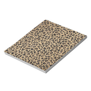 Eleganter Gold Glitzer Black Leopard Print Notizblock