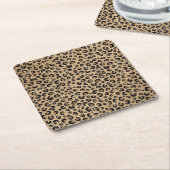 Eleganter Gold Glitzer Black Leopard Print Rechteckiger Pappuntersetzer (angewinkelt)