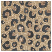 Eleganter Gold Glitzer Black Leopard Print Stoff (Nahaufnahme)