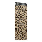 Eleganter Gold Glitzer Black Leopard Print Thermosbecher (Nach rechts gedreht)