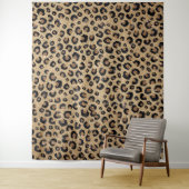 Eleganter Gold Glitzer Black Leopard Print Wandteppich (Beispiel)