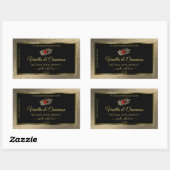 Eleganter Gold Glitzer Black Product Labels Ladybu Rechteckiger Aufkleber (Blatt)