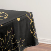 Eleganter Gold Glitzer Blätter Ditsy Muster | Tischdecke (Beispiel)