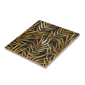 Eleganter Gold Glitzer Blätter Naturmuster Fliese (Seite)