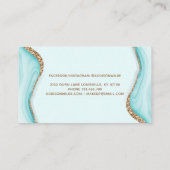 Eleganter Gold Glitzer Blue Marble Agate Modern Treuekarte (Rückseite)