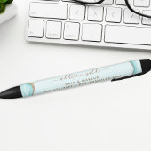 Eleganter Gold Glitzer Blue Marble Agate Moderner Kugelschreiber