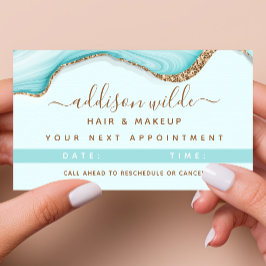 Eleganter Gold Glitzer Blue Marble Agate Terminkarte