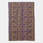 Eleganter Gold Glitzer Blumengarten Muster Geschirrtuch (Vertikal)
