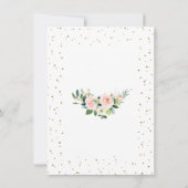 Eleganter Gold Glitzer Blush Probe Abendessen Einladung (Rückseite)