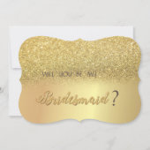 Eleganter Gold Glitzer Bokeh Bridesmaid Card Einladung (Vorderseite)