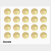 Eleganter Gold Glitzer Bokeh, Hearts Wedding Runder Aufkleber (Blatt)