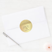 Eleganter Gold Glitzer Bokeh, Hearts Wedding Runder Aufkleber (Umschlag)
