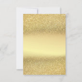 Eleganter Gold Glitzer Bokeh Hochzeitsempfang Einladung (Rückseite)