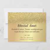 Eleganter Gold Glitzer Bokeh Probe Abendessen Einladung (Vorderseite)