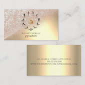 Eleganter Gold Glitzer Bokeh Yoga Girl Silhouette Visitenkarte (Vorne/Hinten)