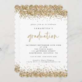 Eleganter Gold Glitzer Border Abschluss Einladung