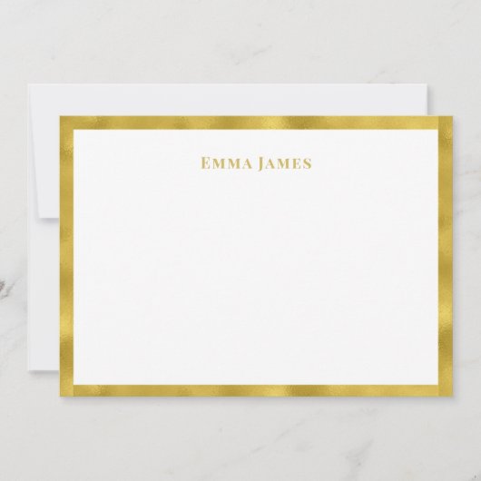 Eleganter Gold Glitzer Border Marble Personalisier Mitteilungskarte (Vorderseite)