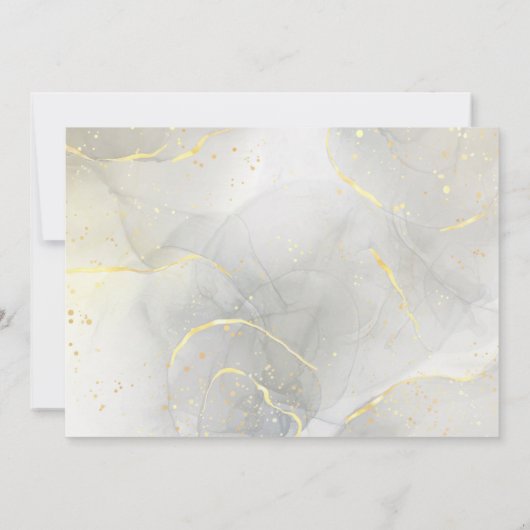 Eleganter Gold Glitzer Border Marble Personalisier Mitteilungskarte (Rückseite)