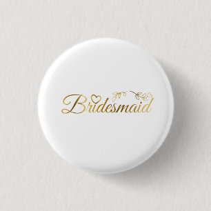 Eleganter Gold Glitzer Bridesmaid Button