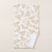 Eleganter Gold Glitzer Butterfly Badhandtuch Set (Handtuch)