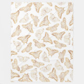 Eleganter Gold Glitzer Butterfly Fleecedecke (Vorderseite)