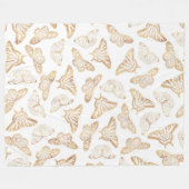 Eleganter Gold Glitzer Butterfly Fleecedecke (Vorderseite (Horizontal))