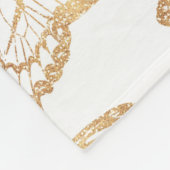 Eleganter Gold Glitzer Butterfly Fleecedecke (Ecke)